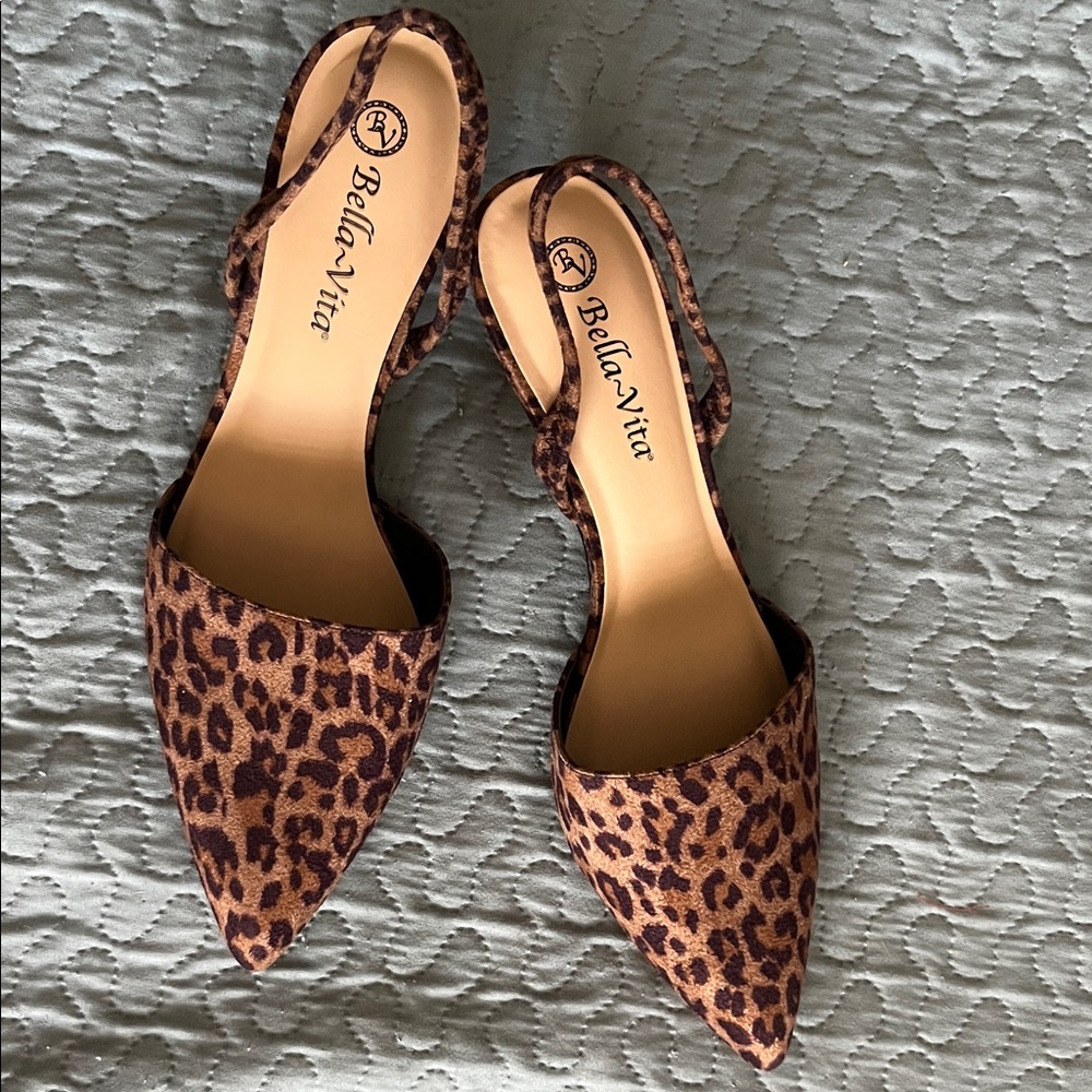 Bella Vita Animal Print Slingback Heels
